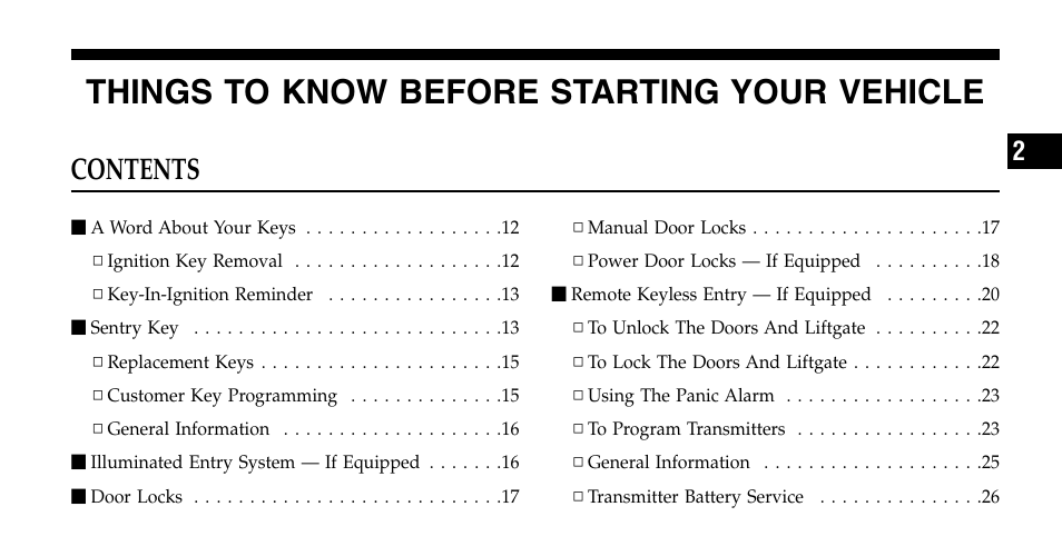 Chrysler 2006 Town and Country User Manual | Page 9 / 496