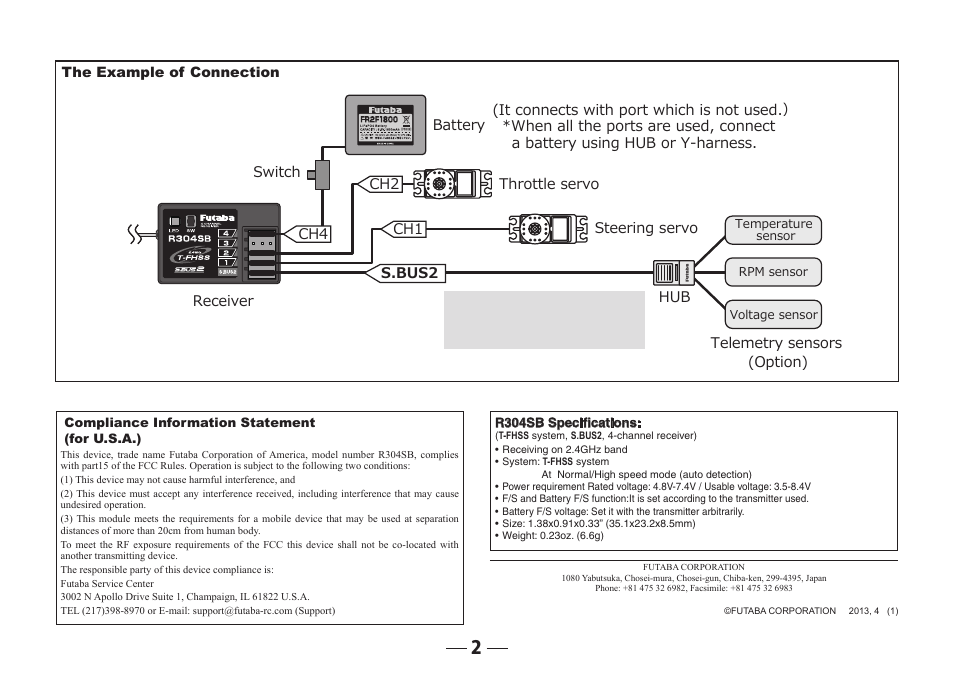 Futaba R304SB User Manual | Page 2 / 2
