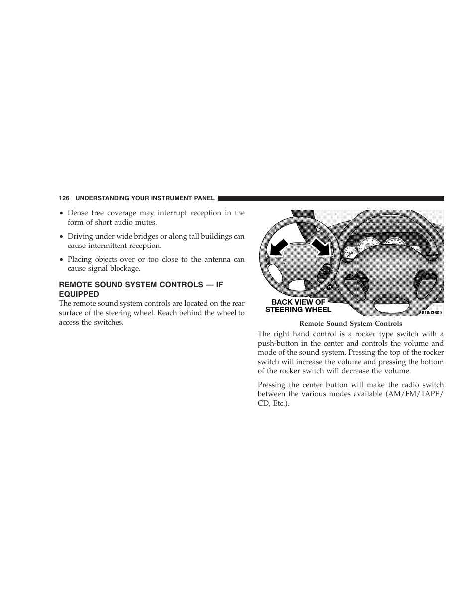 Remote sound system controls, If equipped | Chrysler 2006 Sebring Convertible User Manual | Page 126 / 302