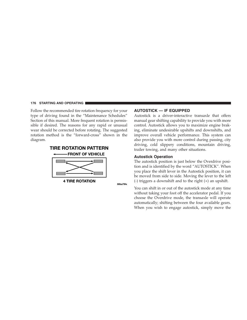 Autostick — if equipped, Autostick operation | Chrysler 2006 Sebring Convertible User Manual | Page 176 / 302