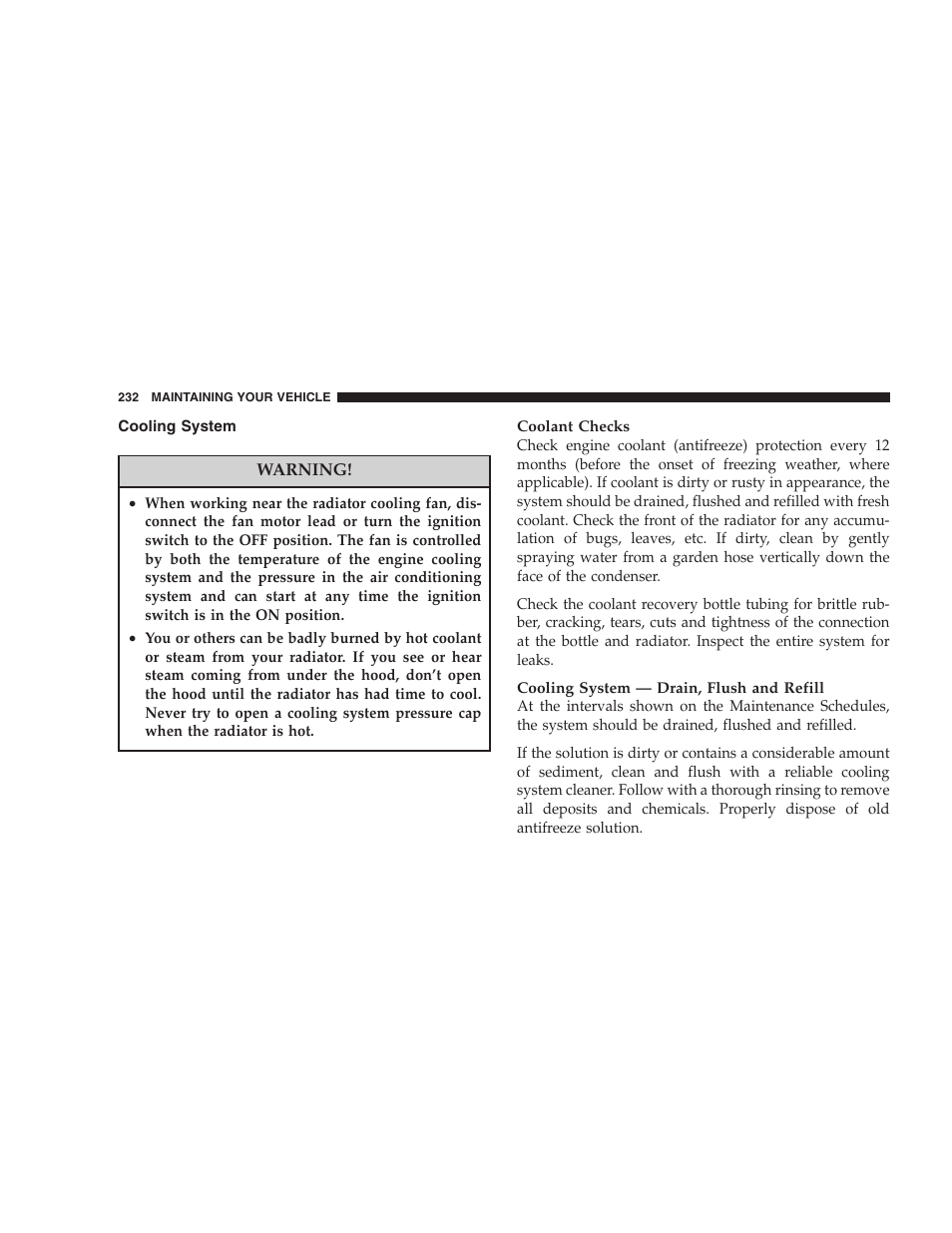 Cooling system | Chrysler 2006 Sebring Convertible User Manual | Page 232 / 302
