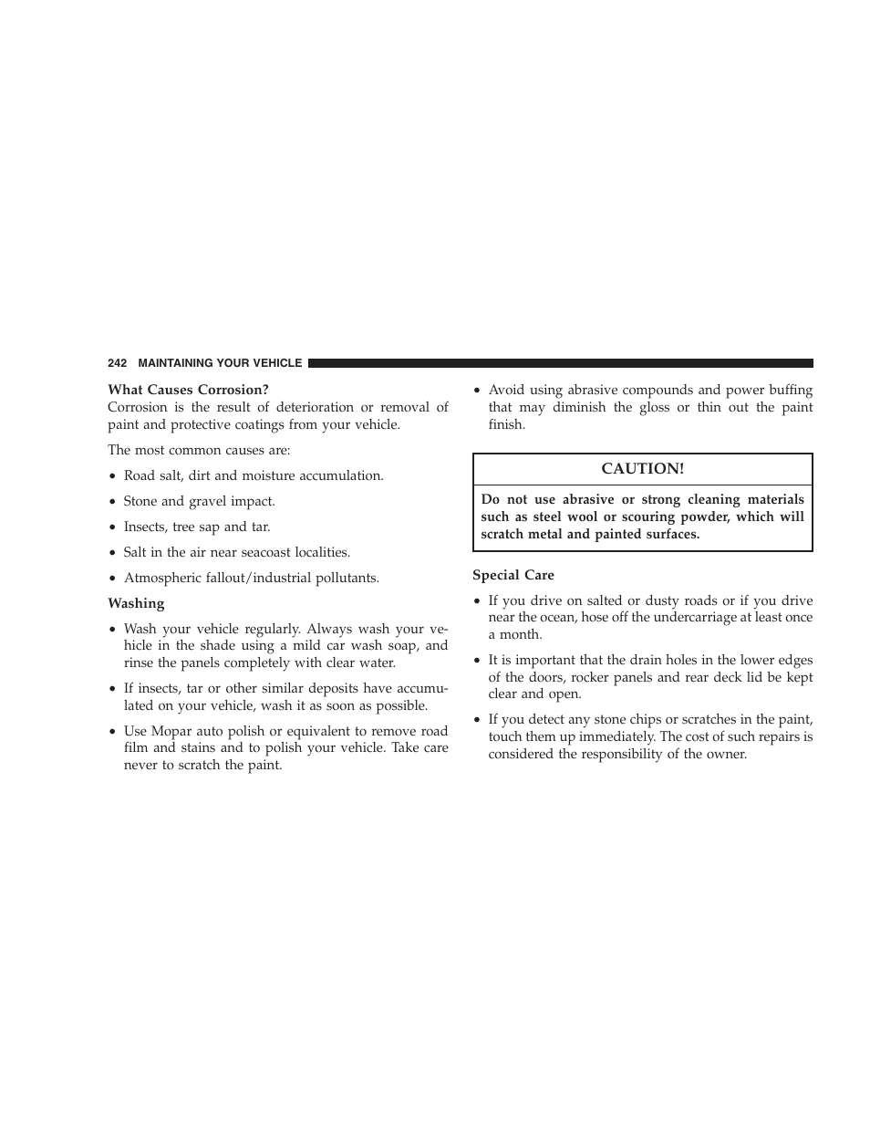 Chrysler 2006 Sebring Convertible User Manual | Page 242 / 302