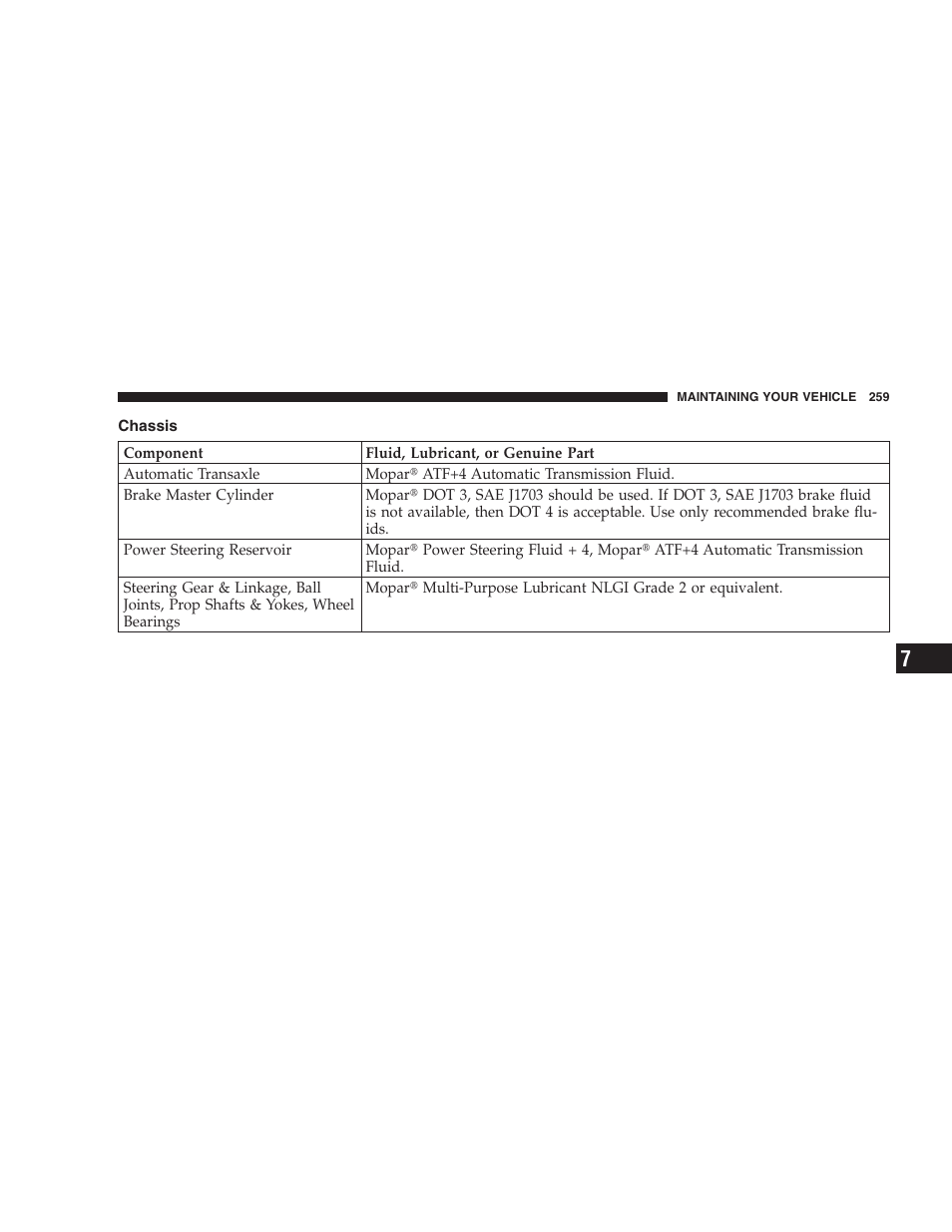 Chassis | Chrysler 2006 Sebring Convertible User Manual | Page 259 / 302