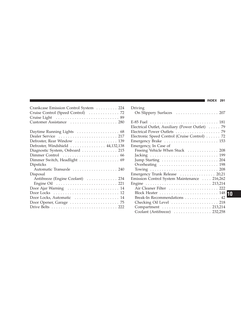 Chrysler 2006 Sebring Convertible User Manual | Page 291 / 302