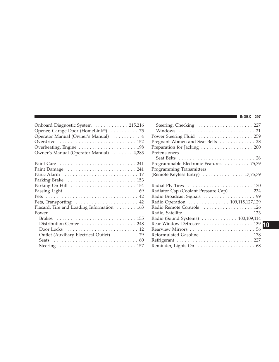 Chrysler 2006 Sebring Convertible User Manual | Page 297 / 302