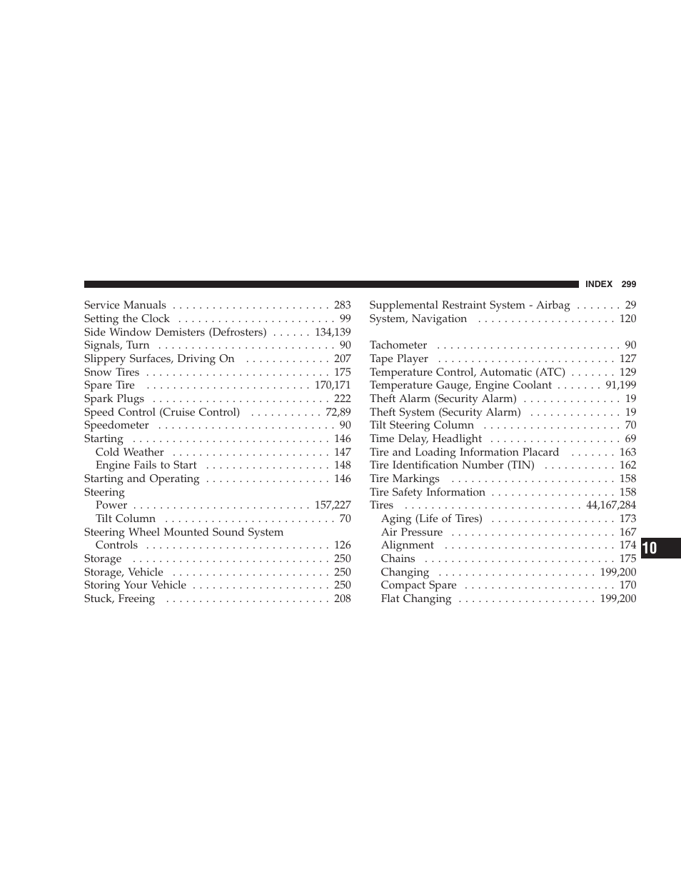 Chrysler 2006 Sebring Convertible User Manual | Page 299 / 302