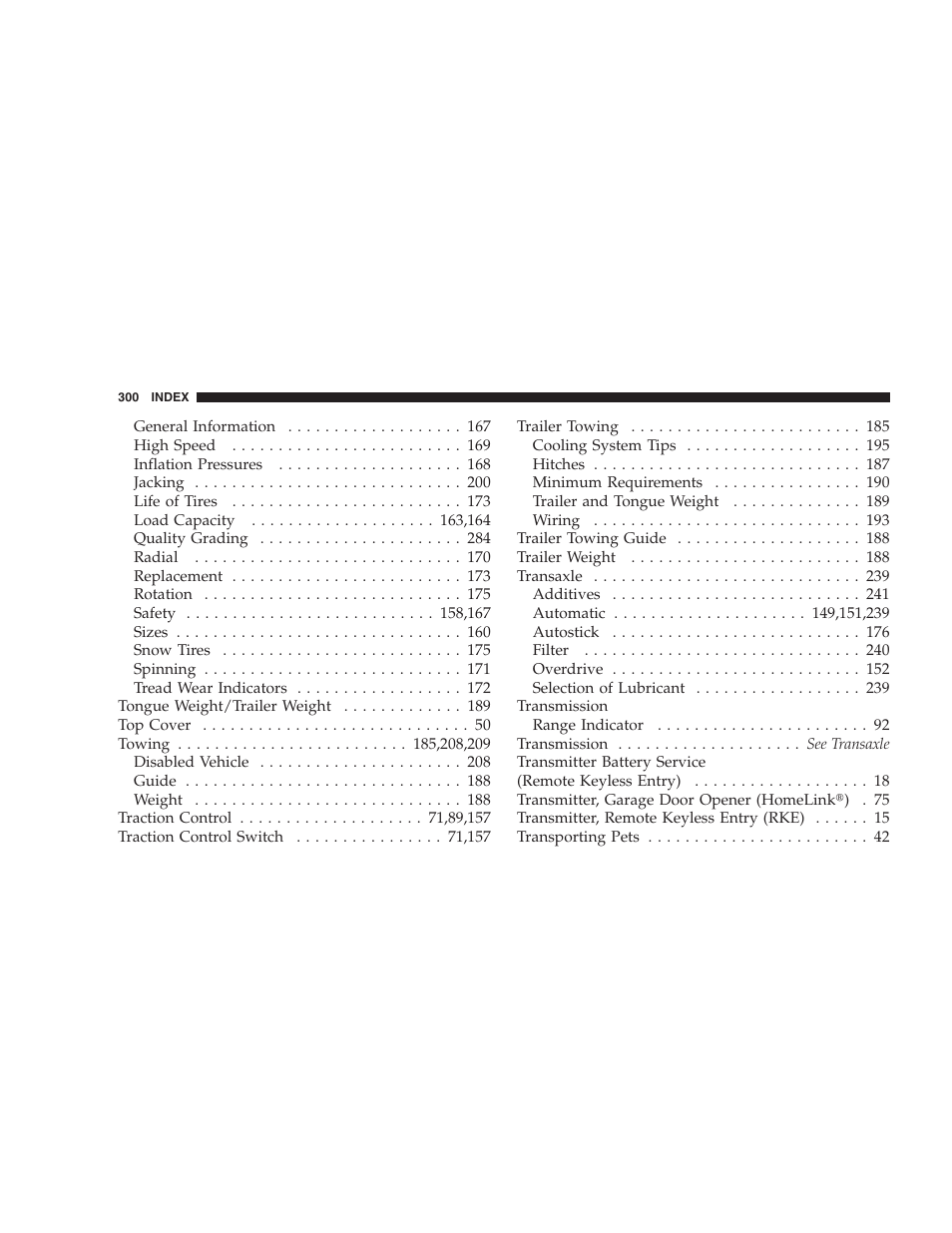 Chrysler 2006 Sebring Convertible User Manual | Page 300 / 302