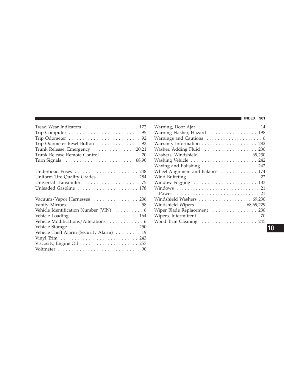 Chrysler 2006 Sebring Convertible User Manual | Page 301 / 302