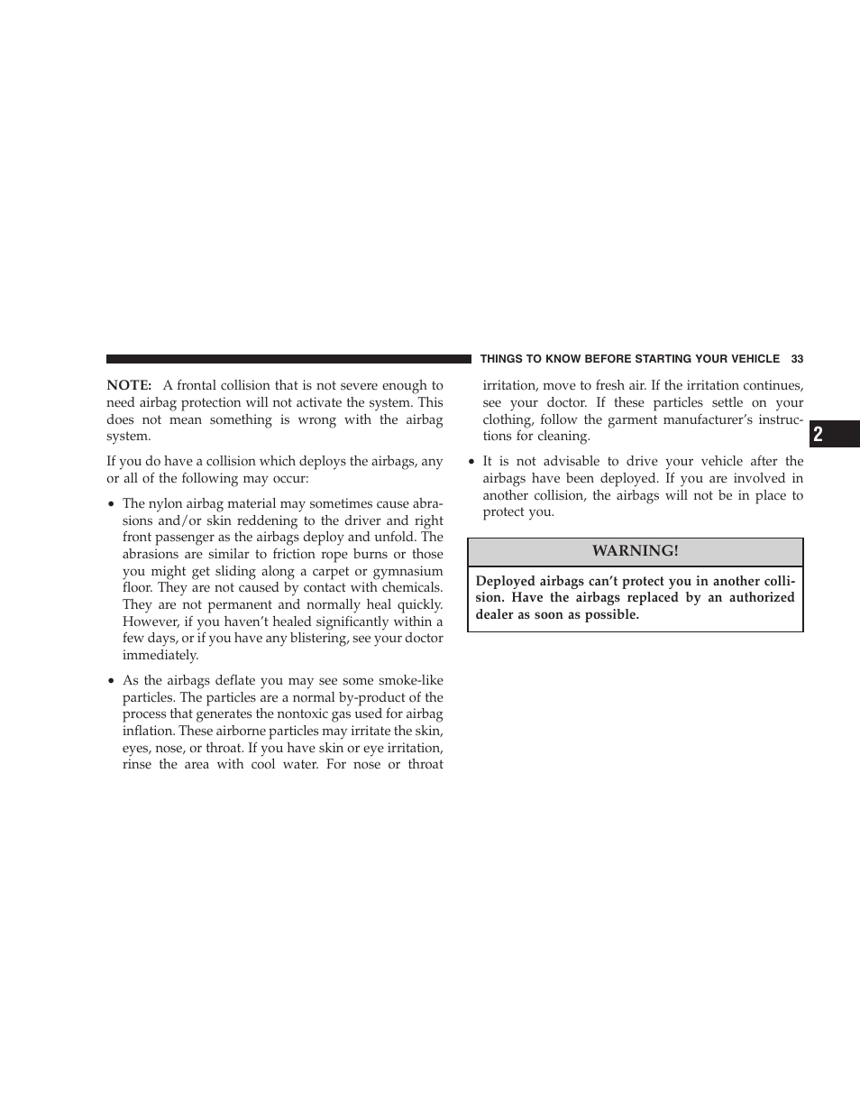 Chrysler 2006 Sebring Convertible User Manual | Page 33 / 302