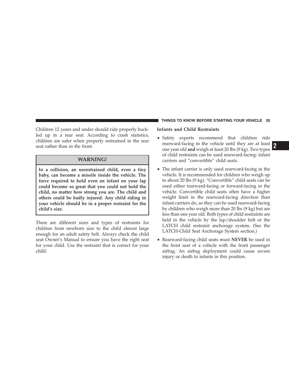 Chrysler 2006 Sebring Convertible User Manual | Page 35 / 302