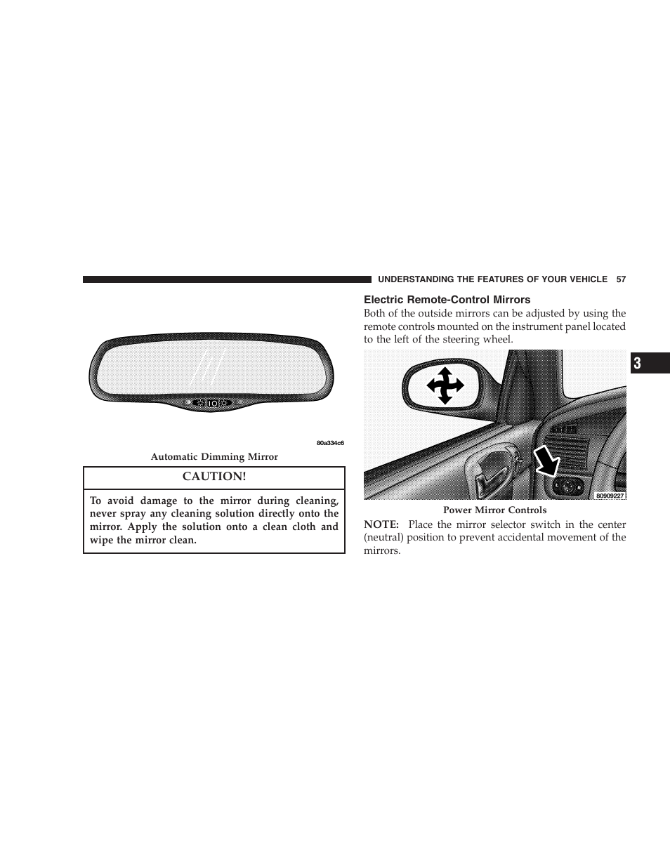 Electric remote-control mirrors | Chrysler 2006 Sebring Convertible User Manual | Page 57 / 302