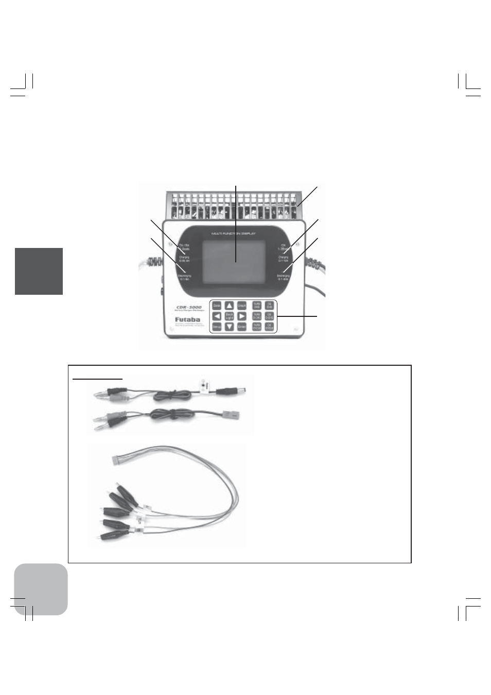 Set contents/nomenclature | Futaba CDR-5000 Charger User Manual | Page 7 / 43