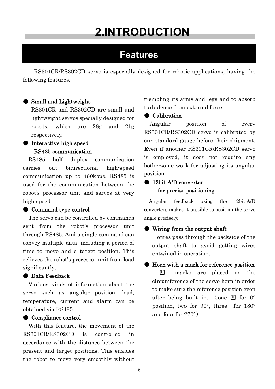 Introduction, Features | Futaba RS302CD User Manual | Page 6 / 33