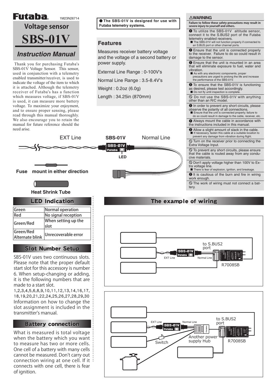 Futaba SBS-01V User Manual | 2 pages