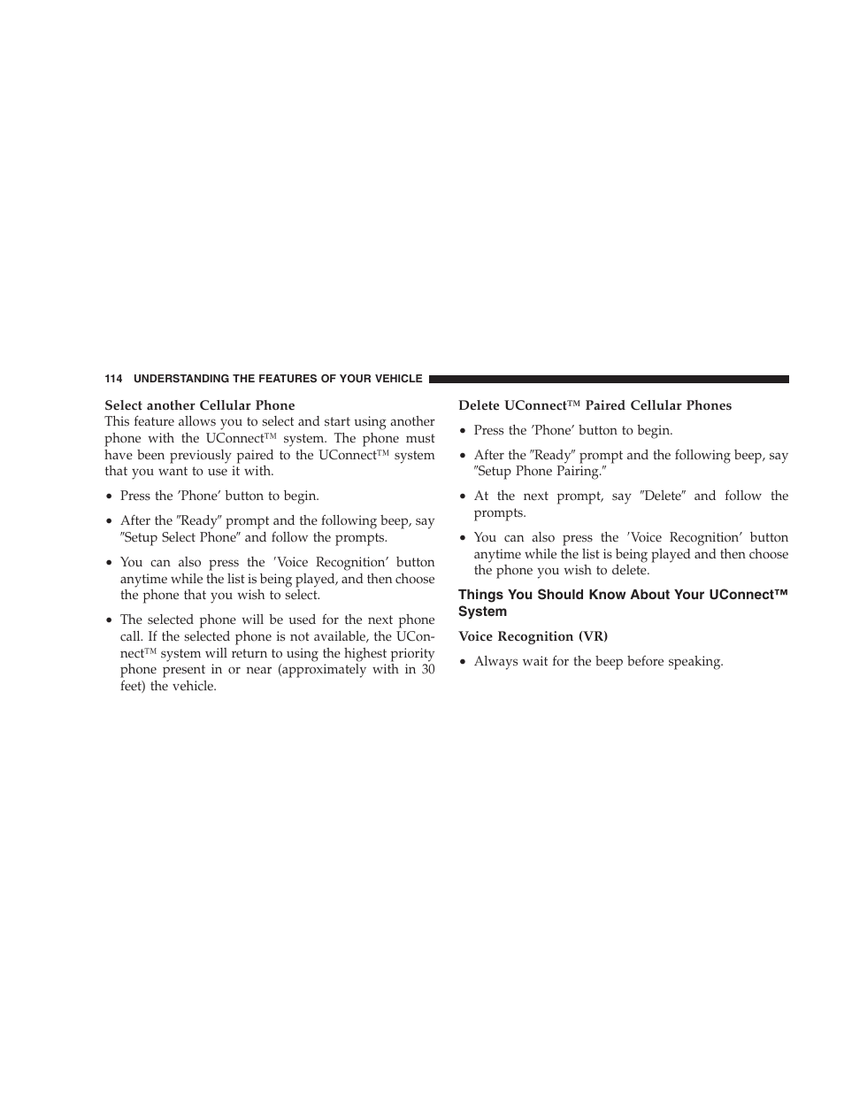 Things you should know about your, Uconnect™ system | Chrysler 2007 Town and Country User Manual | Page 114 / 504