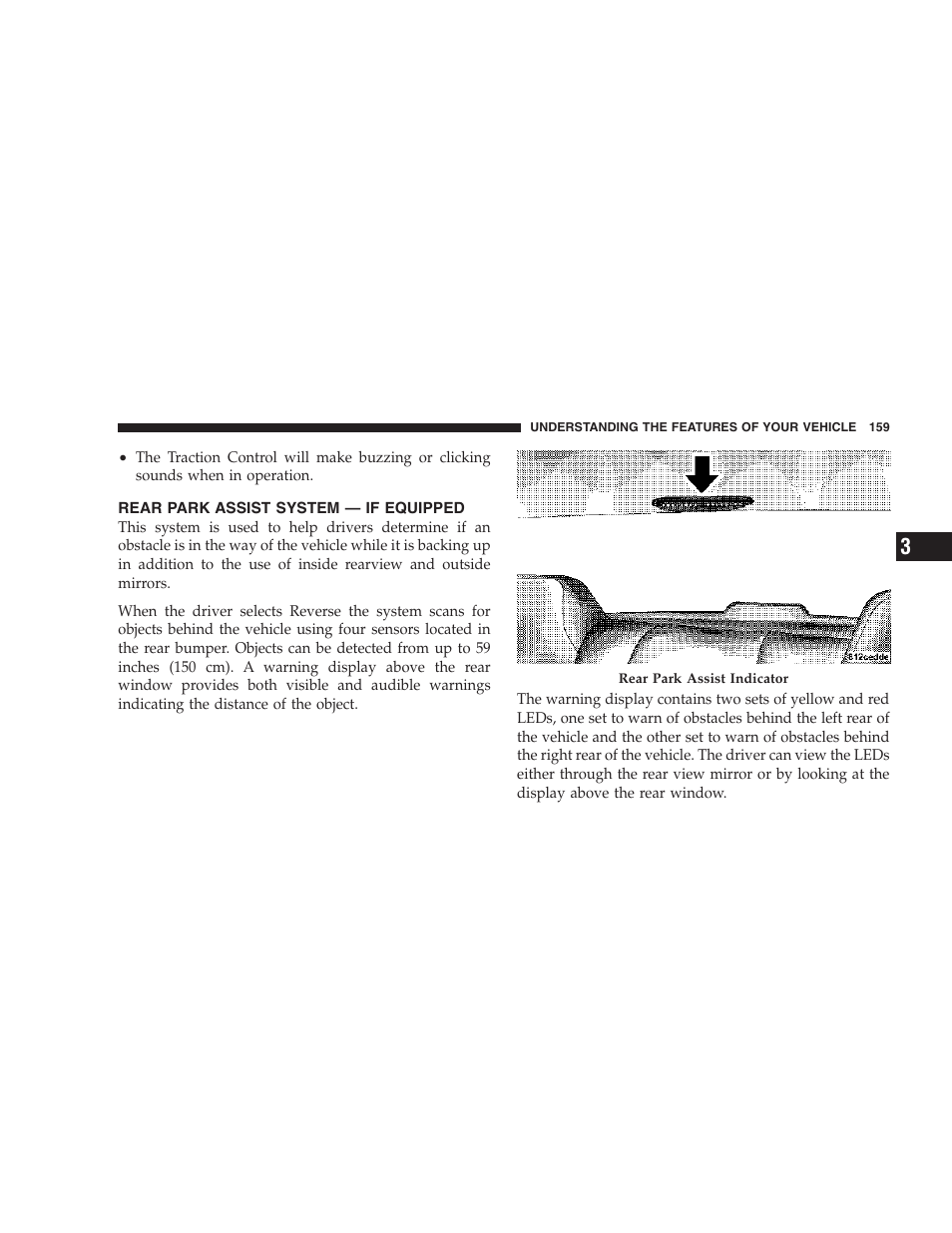 Rear park assist system — if equipped | Chrysler 2007 Town and Country User Manual | Page 159 / 504