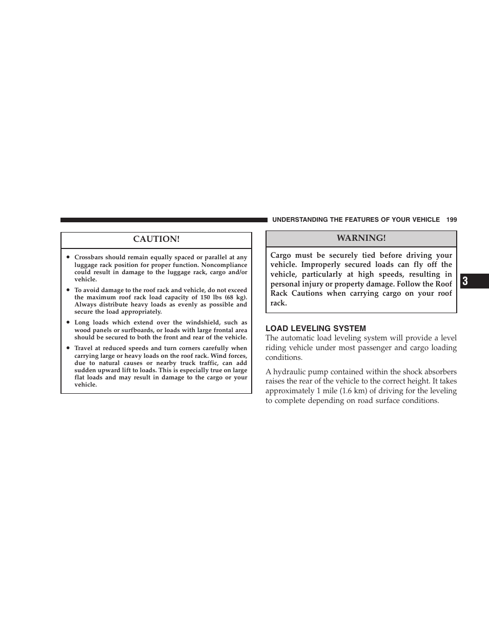 Load leveling system | Chrysler 2007 Town and Country User Manual | Page 199 / 504