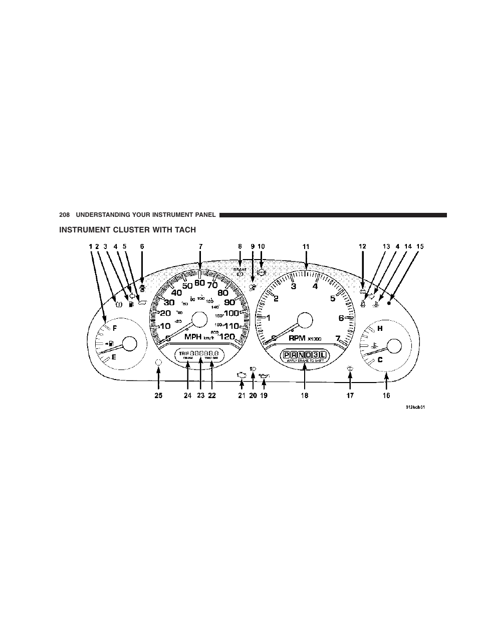 Instrument cluster with tach | Chrysler 2007 Town and Country User Manual | Page 208 / 504