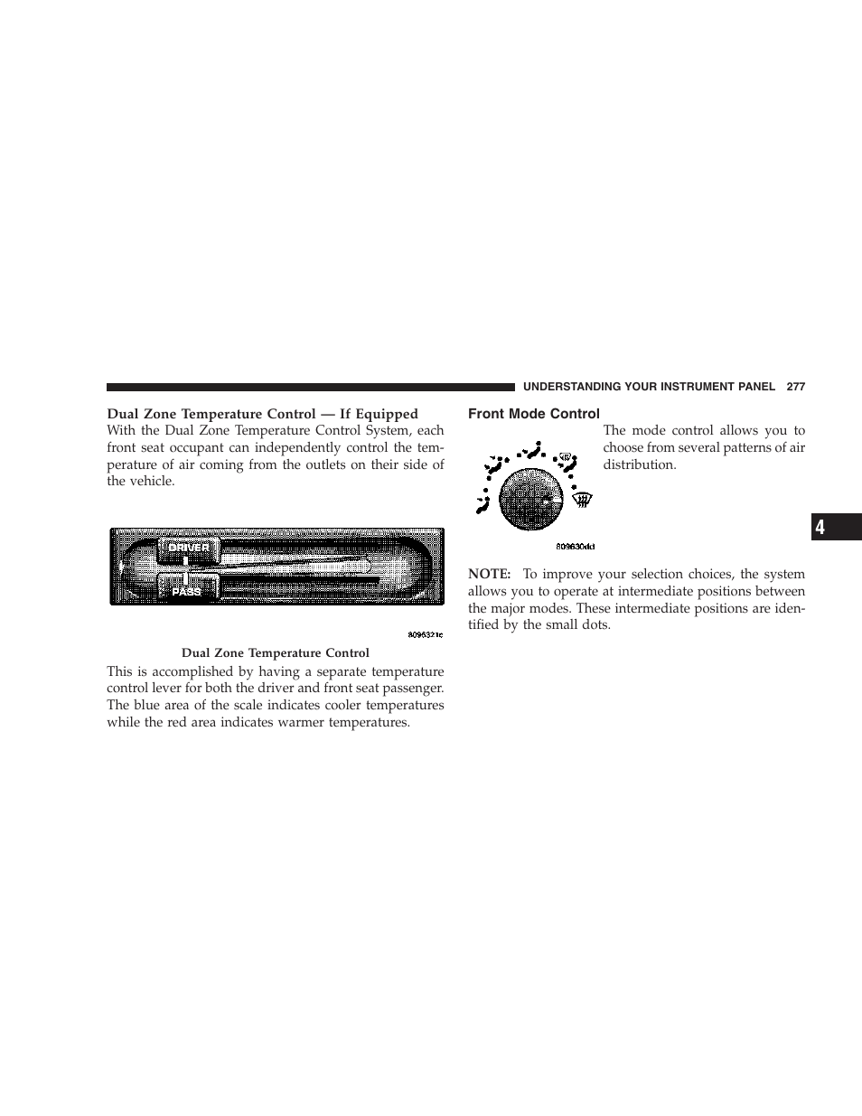 Front mode control | Chrysler 2007 Town and Country User Manual | Page 277 / 504