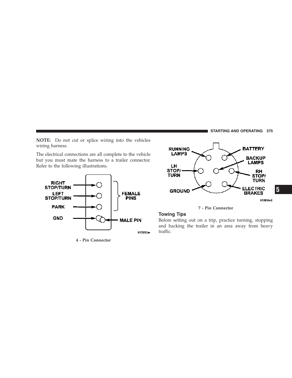 Towing tips | Chrysler 2007 Town and Country User Manual | Page 375 / 504