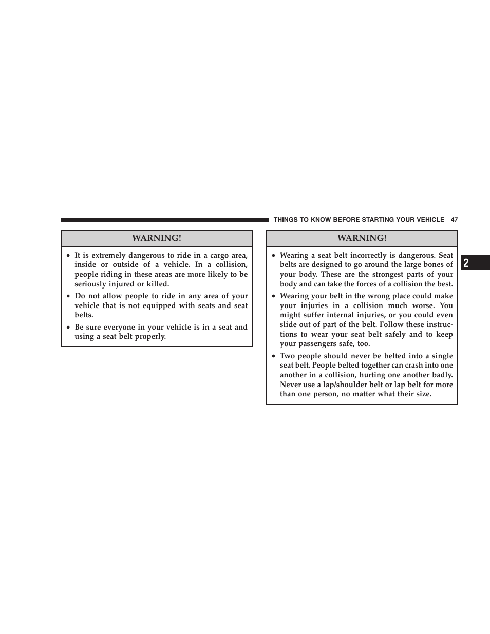 Chrysler 2007 Town and Country User Manual | Page 47 / 504