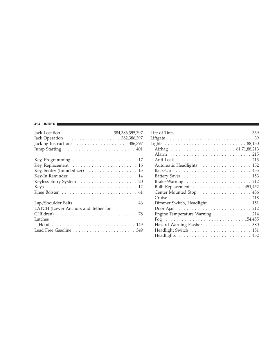 Chrysler 2007 Town and Country User Manual | Page 494 / 504