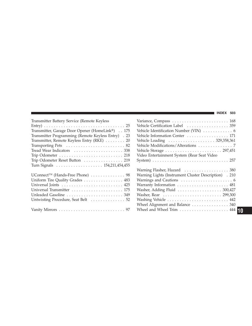 Chrysler 2007 Town and Country User Manual | Page 503 / 504