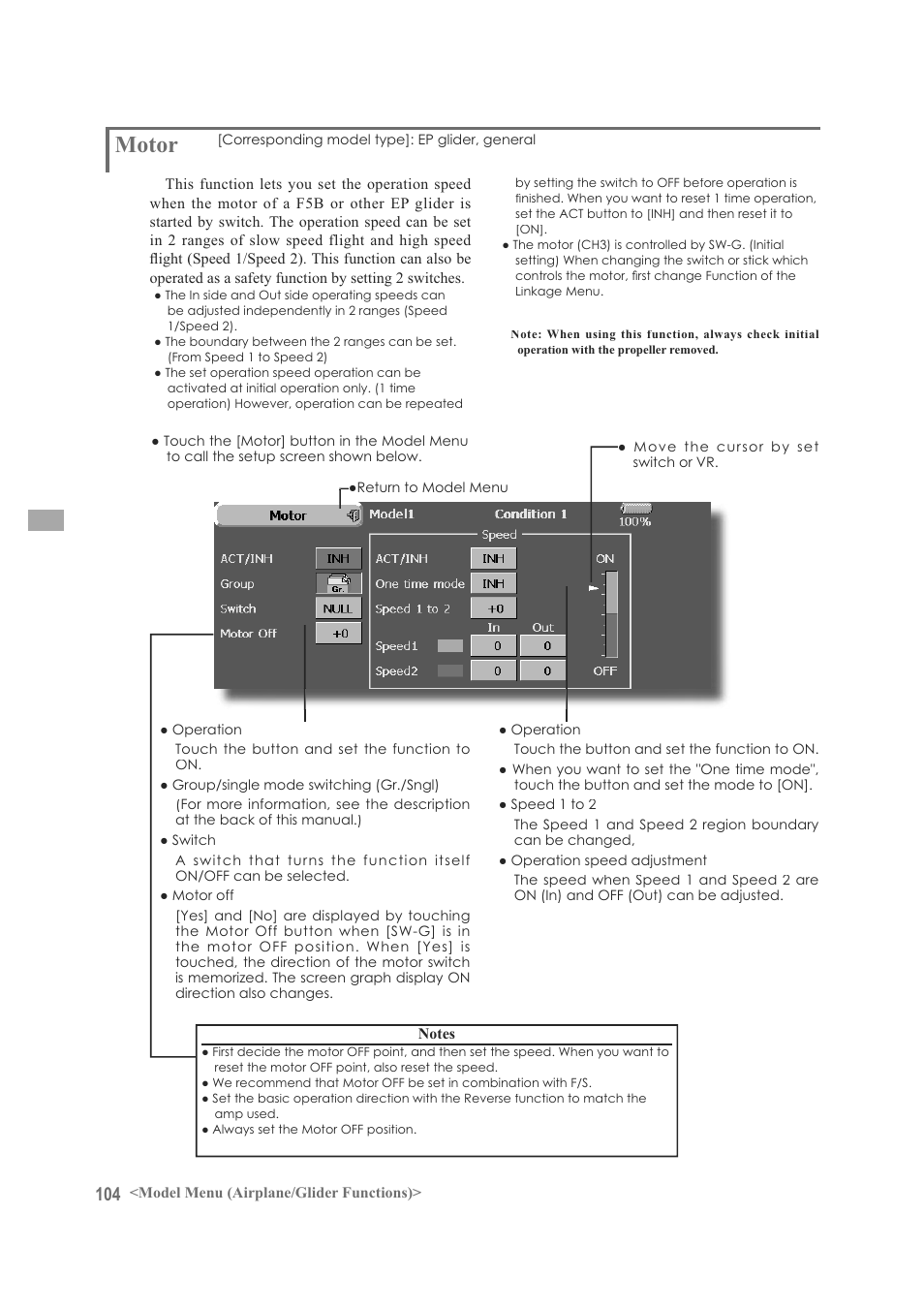 Motor | Futaba FX-40 User Manual | Page 104 / 129