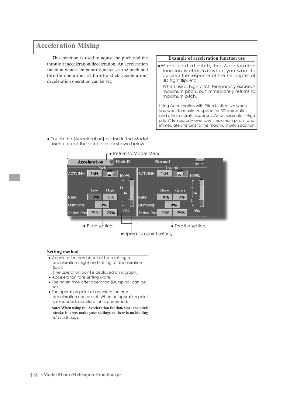 Acceleration mixing | Futaba FX-40 User Manual | Page 114 / 129