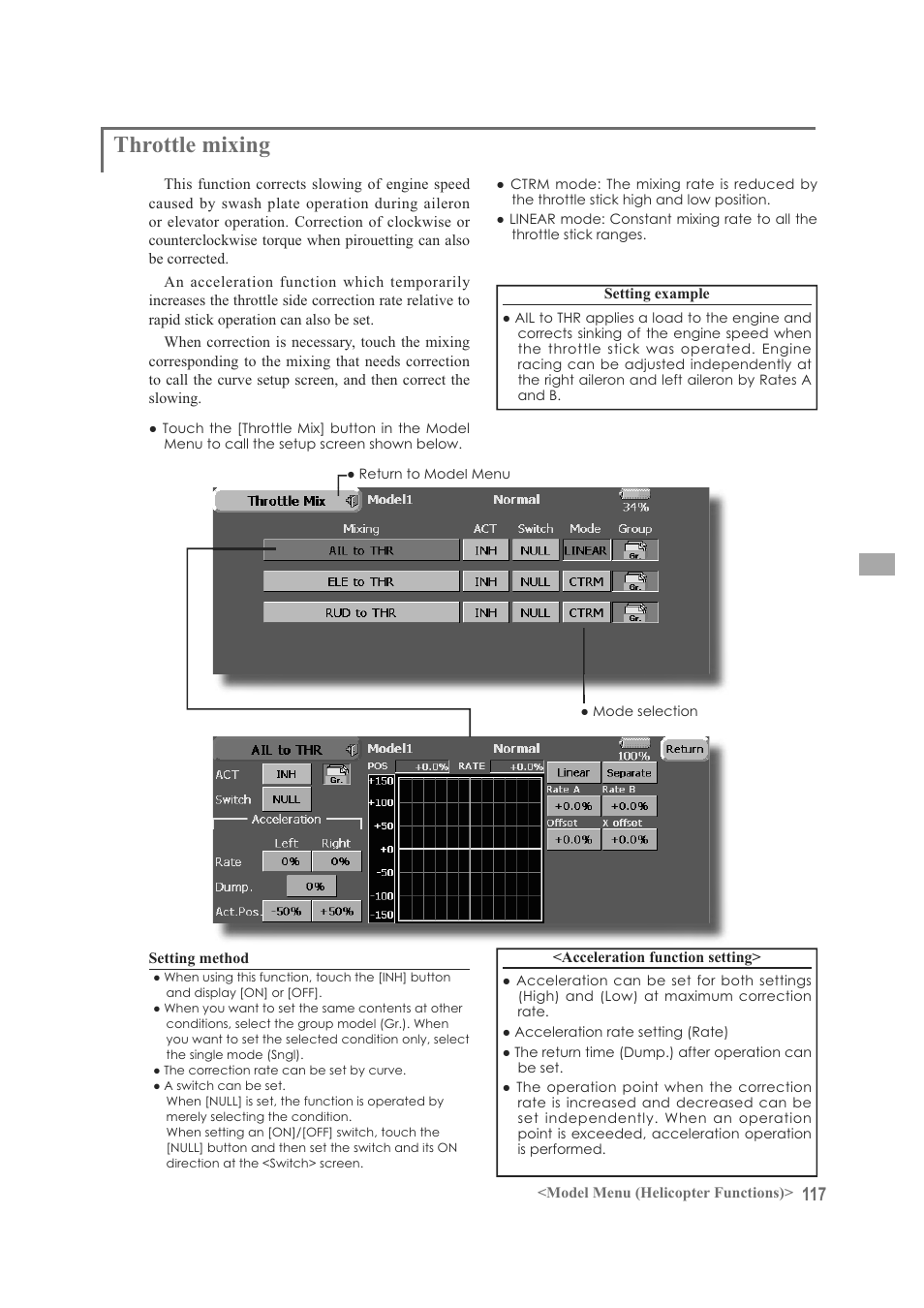 Throttle mixing | Futaba FX-40 User Manual | Page 117 / 129