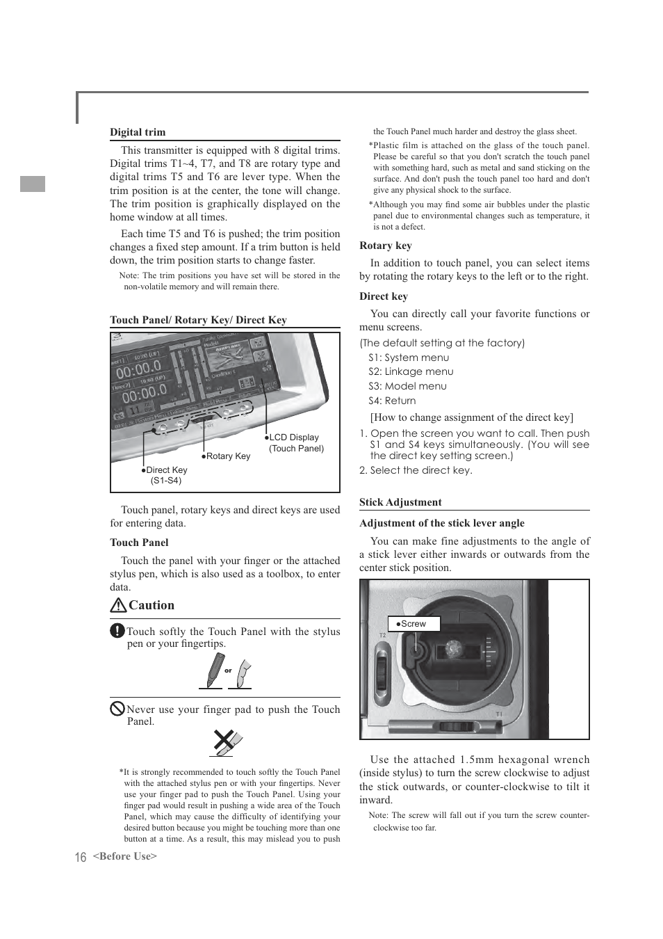 Caution | Futaba FX-40 User Manual | Page 16 / 129