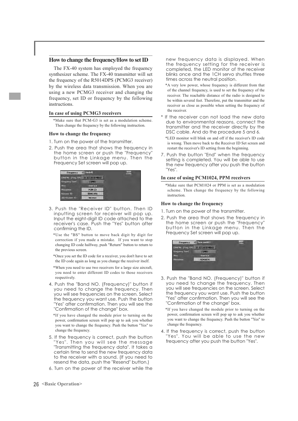 How to change the frequency/how to set id | Futaba FX-40 User Manual | Page 26 / 129