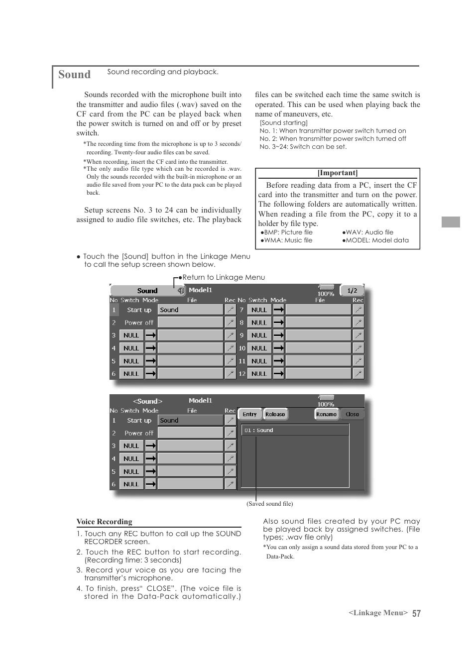 Sound | Futaba FX-40 User Manual | Page 57 / 129