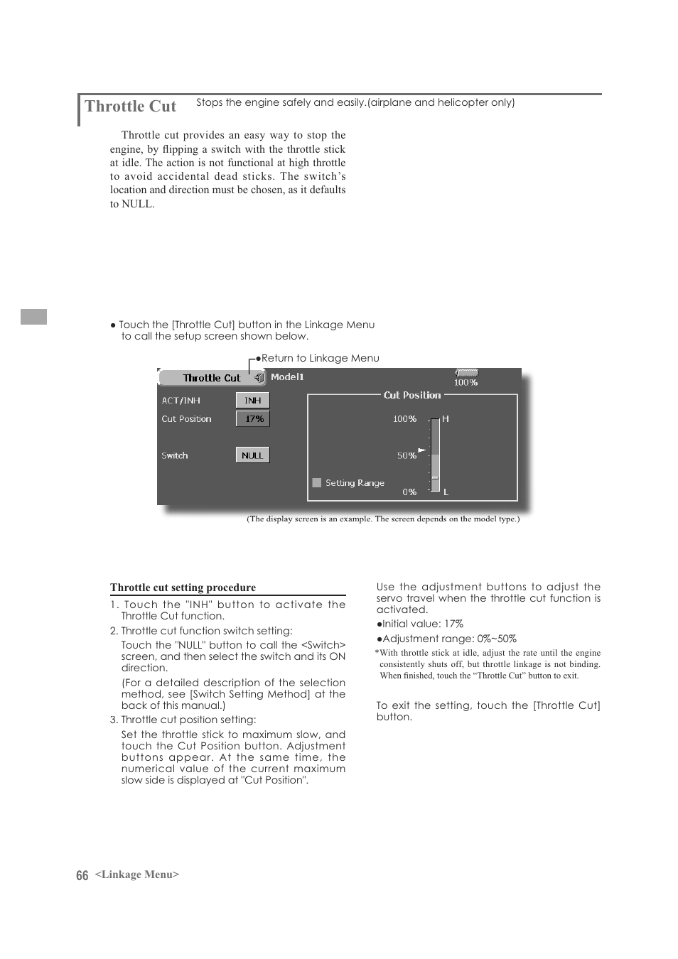 Throttle cut | Futaba FX-40 User Manual | Page 66 / 129