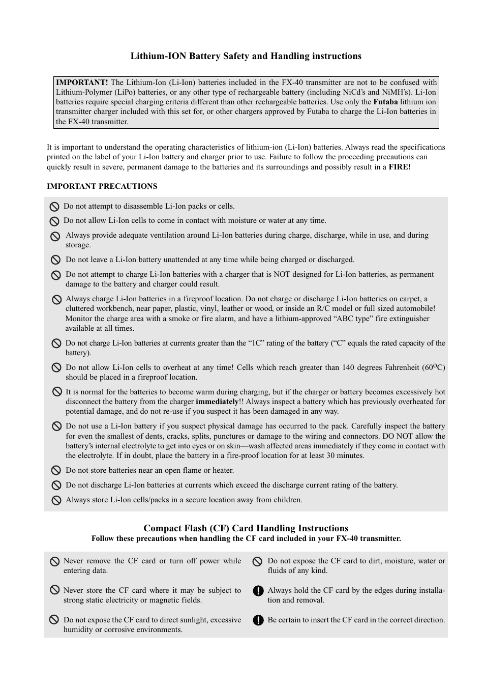 Futaba FX-40 User Manual | Page 7 / 129