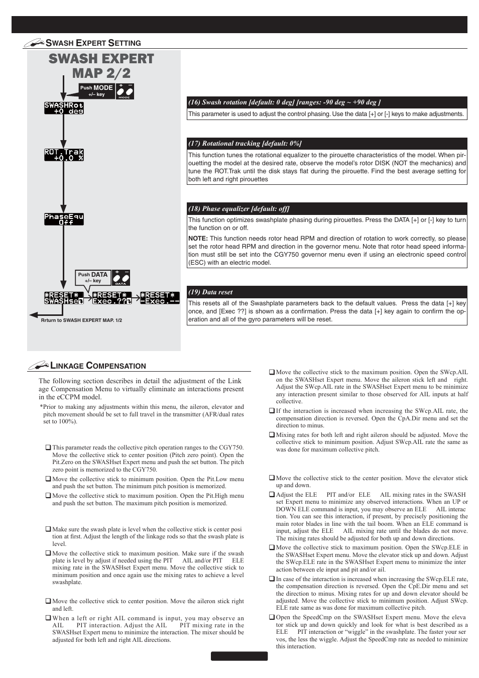Swash expert map 2/2 | Futaba CGY750 User Manual | Page 24 / 27