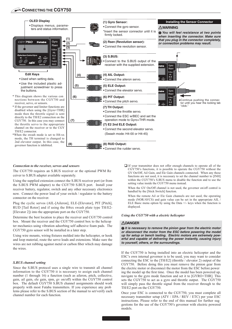 Cgy750 | Futaba CGY750 User Manual | Page 5 / 27