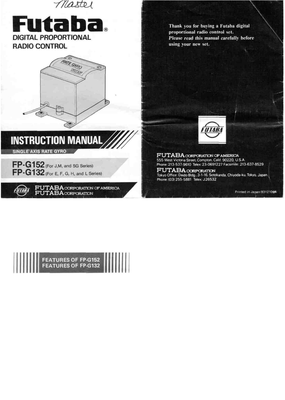 Futaba G152 User Manual | 4 pages