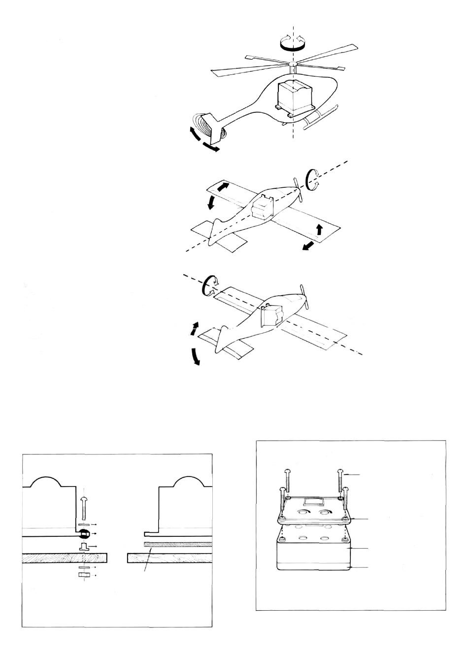 Rate gyro installation, Installing the gyro body, Installing the control box | Futaba G152 User Manual | Page 3 / 4