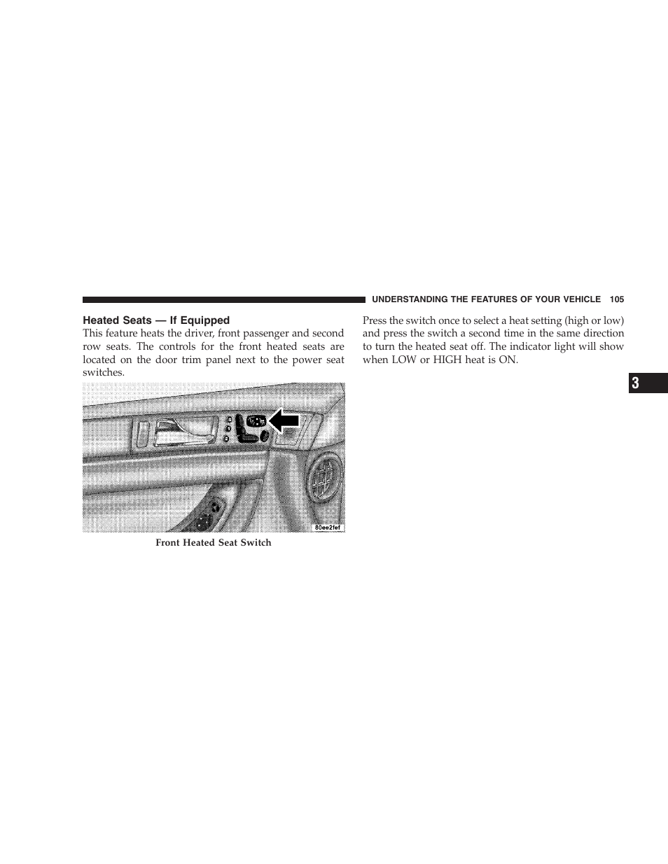 Heated seats — if equipped | Chrysler 2005 Pacifica User Manual | Page 105 / 420