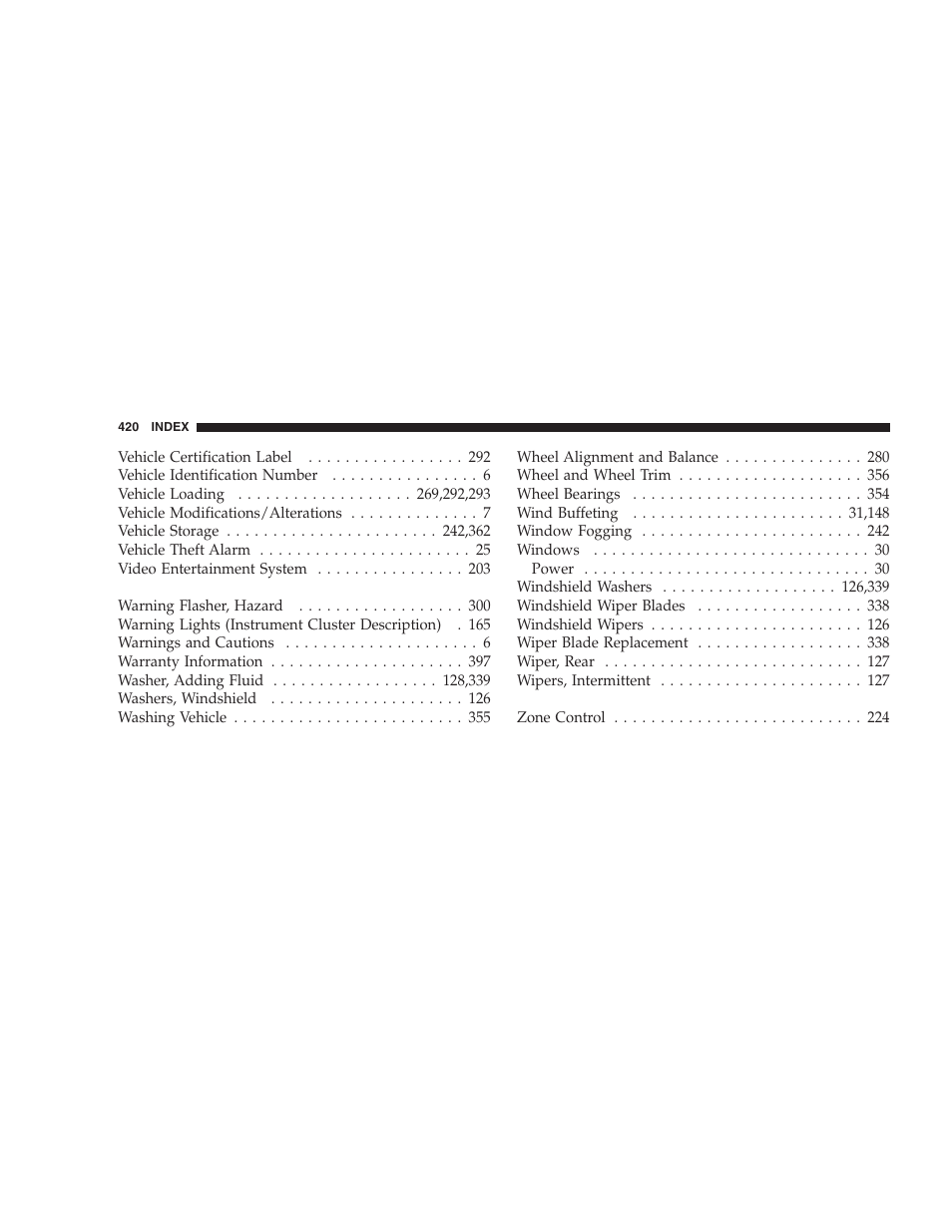 Chrysler 2005 Pacifica User Manual | Page 420 / 420