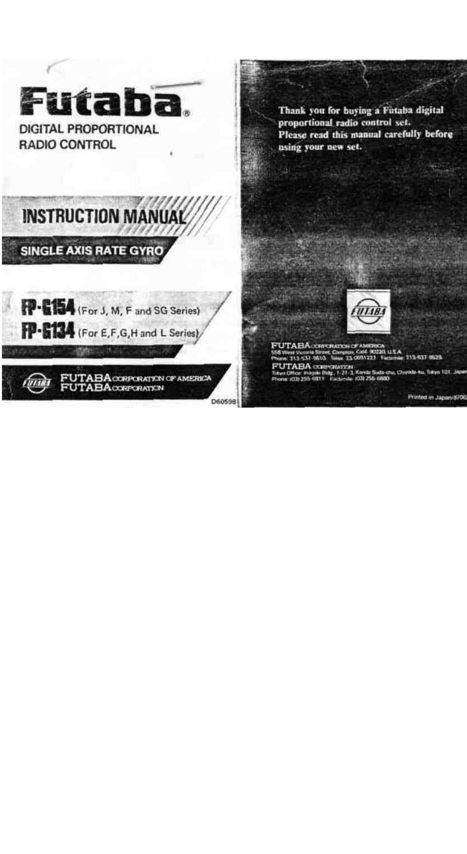 Futaba G154 User Manual | 4 pages