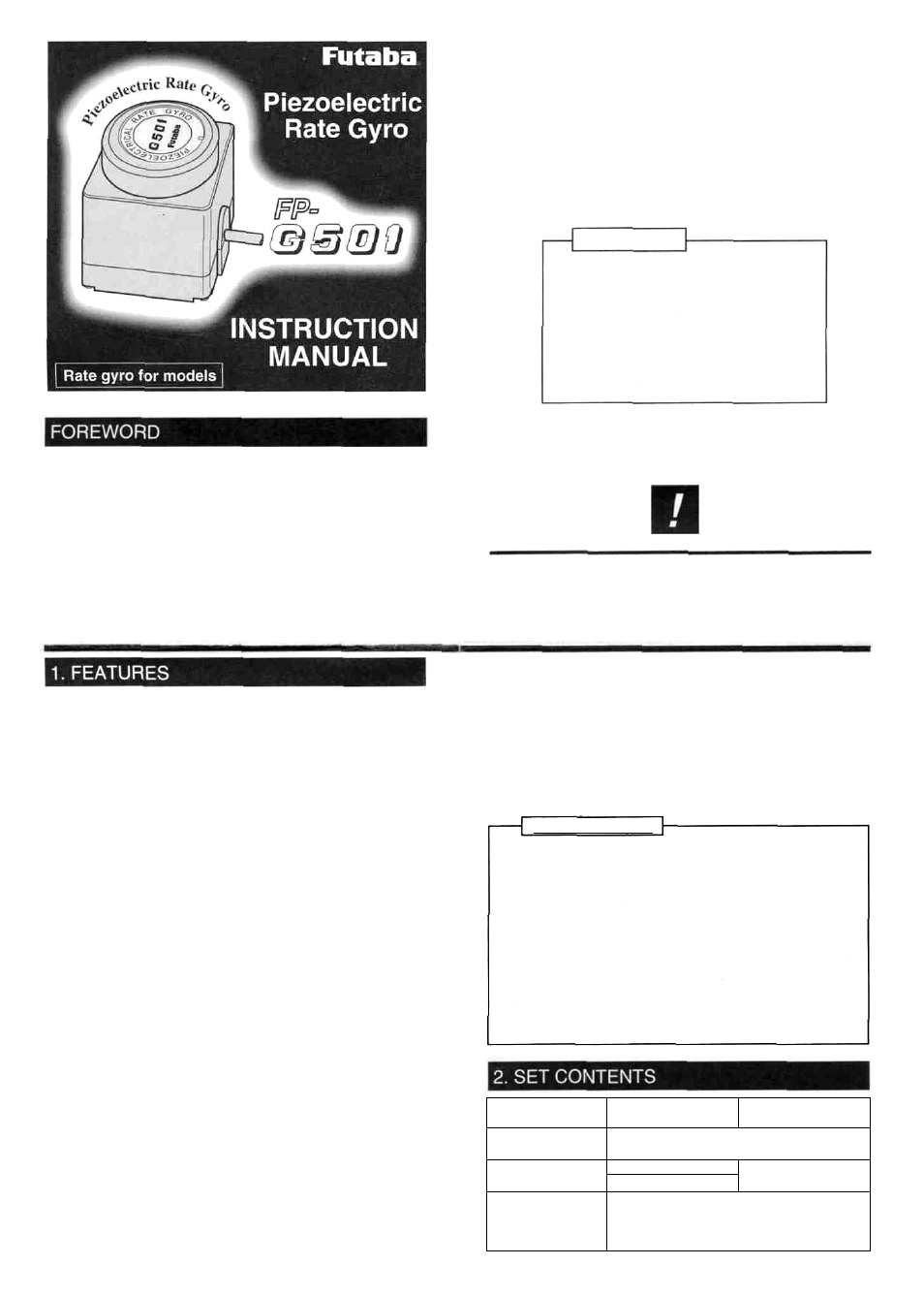 Futaba G501 User Manual | 4 pages