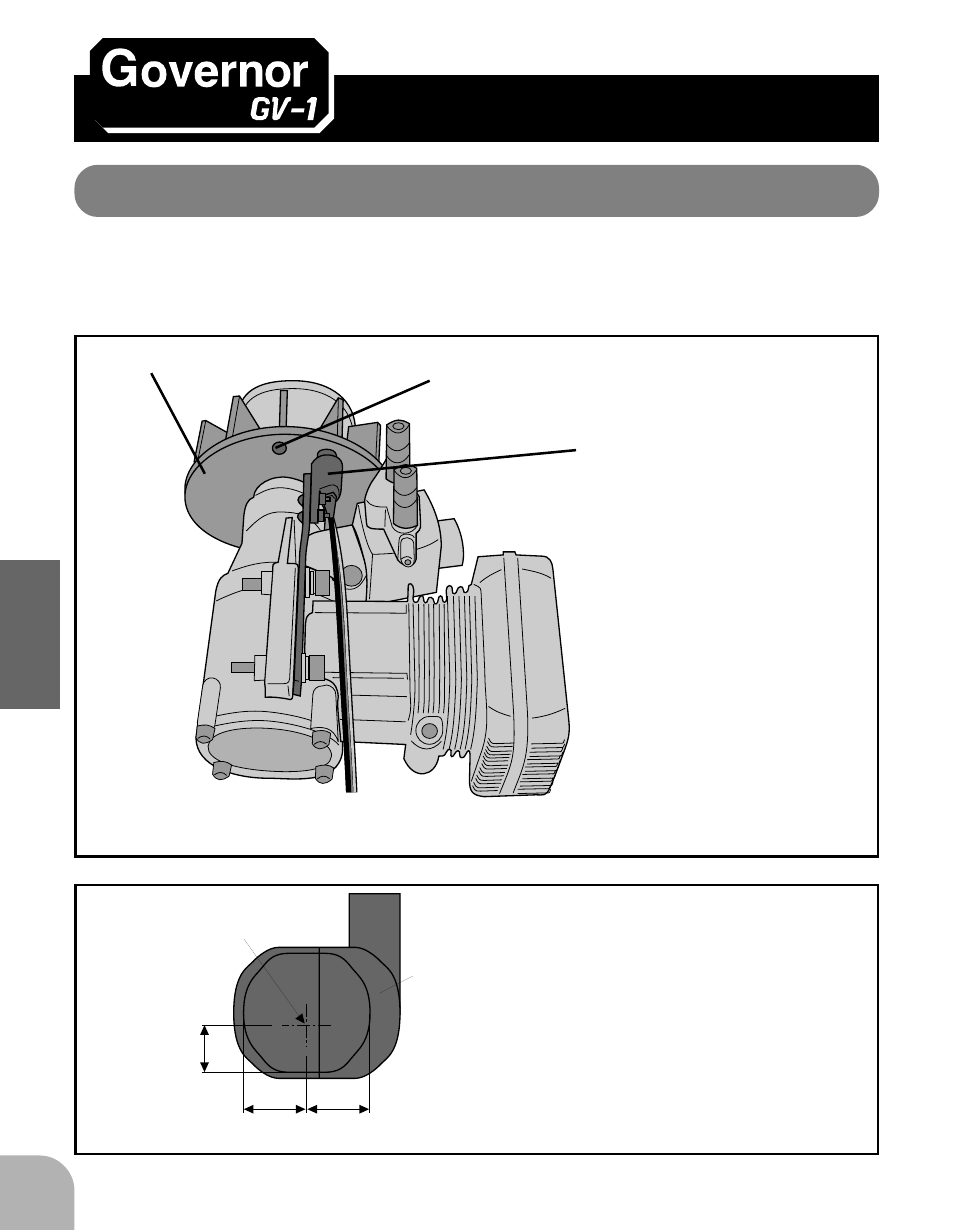 Assembly & adjustment, Mounting the magnet and sensor, Assembly & adjustment 16 | Mounting the magnet and sensor 16, Magnet and sensor mounting, Sensor center position | Futaba GV-1 User Manual | Page 14 / 49