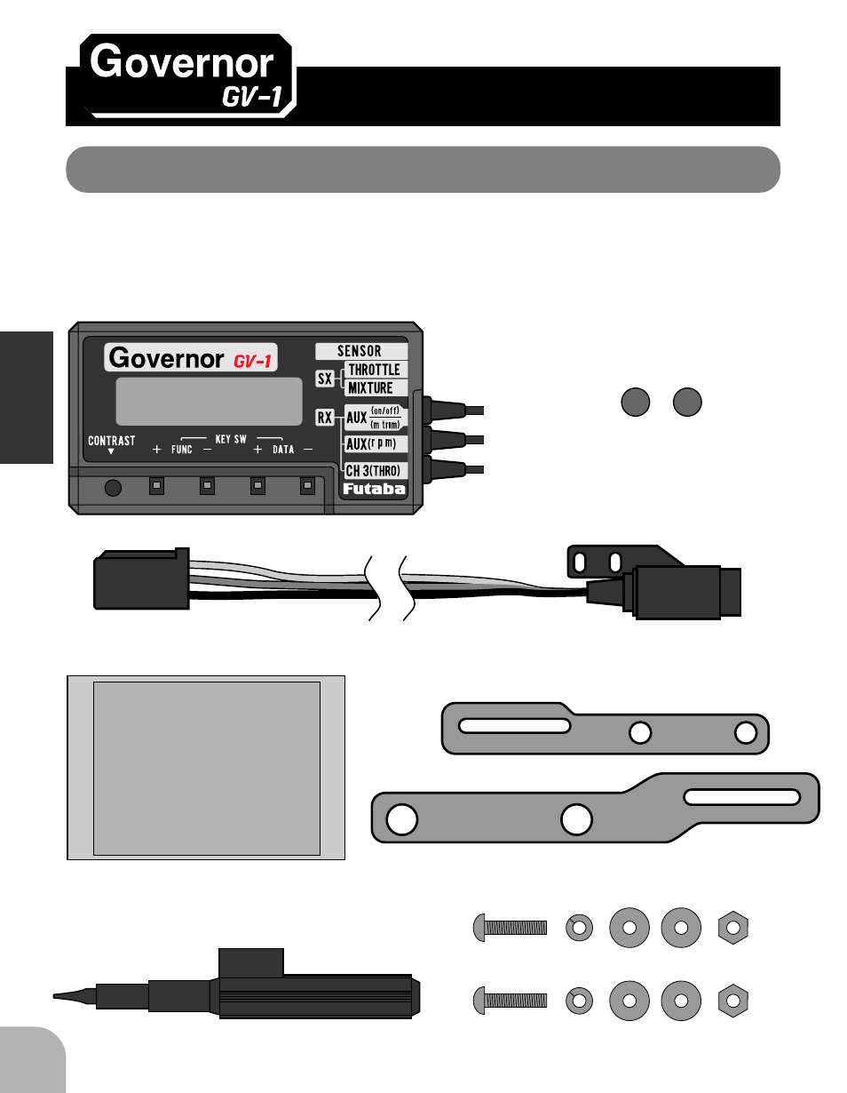 Before use, Set contents, Before use 10 | Set contents 10, Seal sensor mounting screws | Futaba GV-1 User Manual | Page 8 / 49