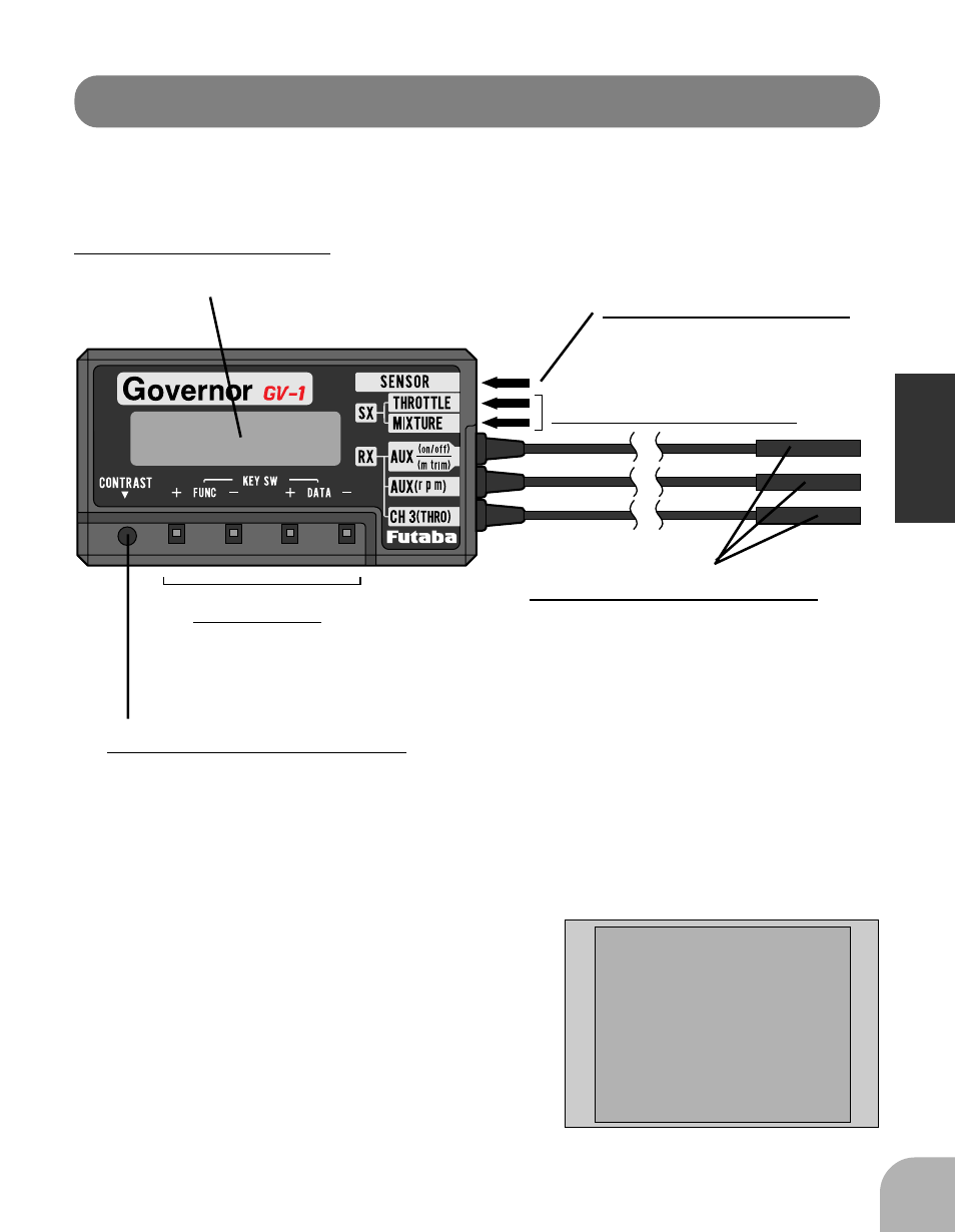 Nomenclature, Nomenclature 11, Control amp | Seal, Lcd display panel, Lcd contrast trimmer | Futaba GV-1 User Manual | Page 9 / 49