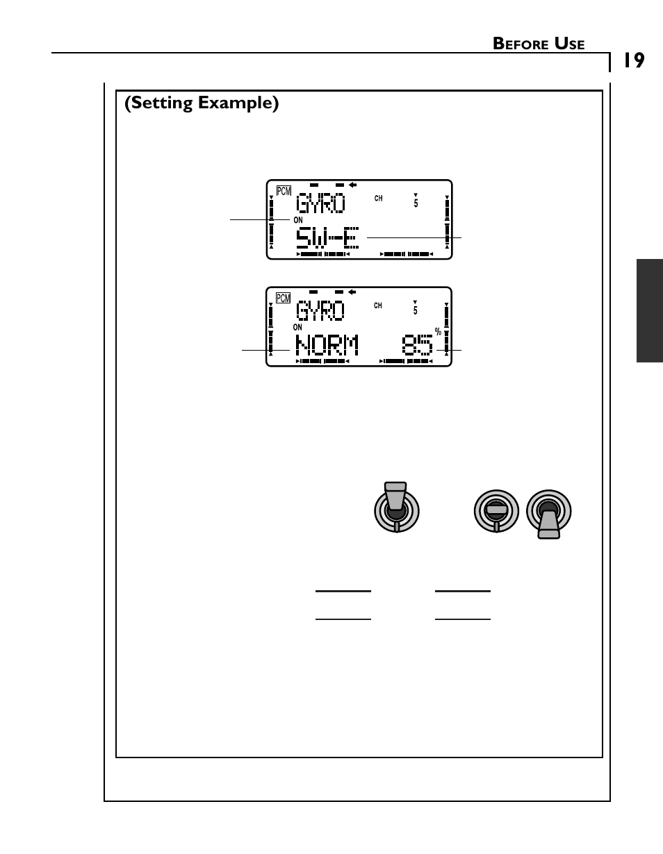 Setting example) | Futaba GY501 User Manual | Page 18 / 45