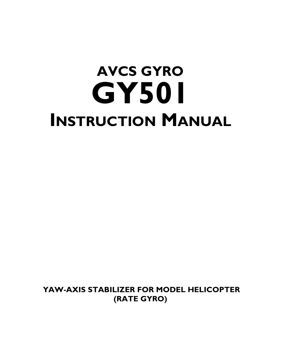 Gy501 | Futaba GY501 User Manual | Page 2 / 45
