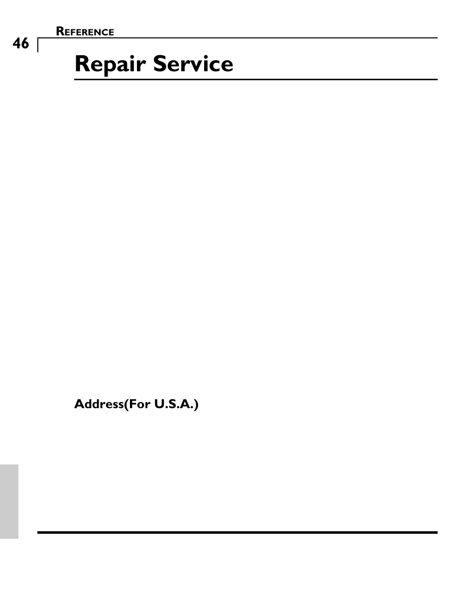 Repair service | Futaba GY501 User Manual | Page 45 / 45