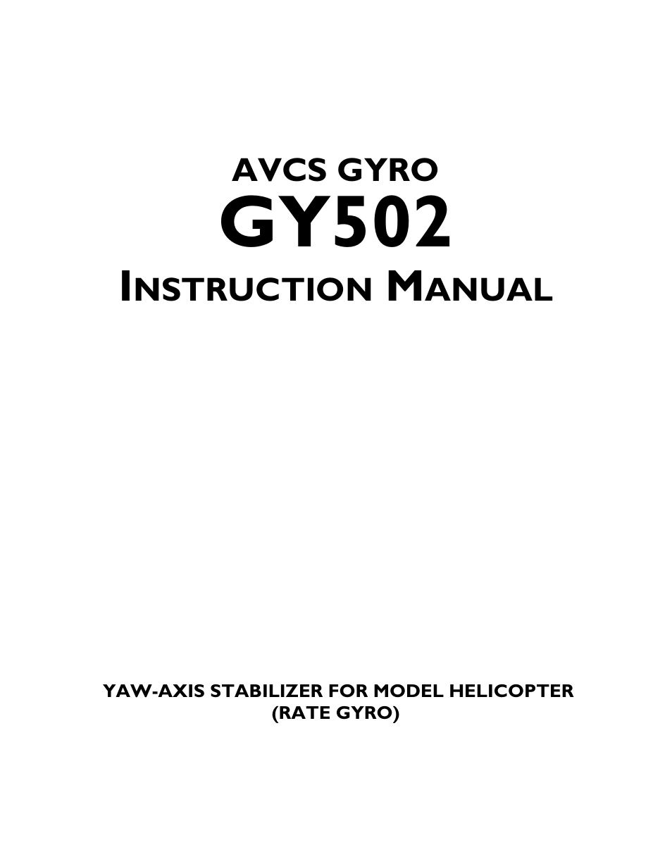 Futaba GY502 User Manual | 43 pages